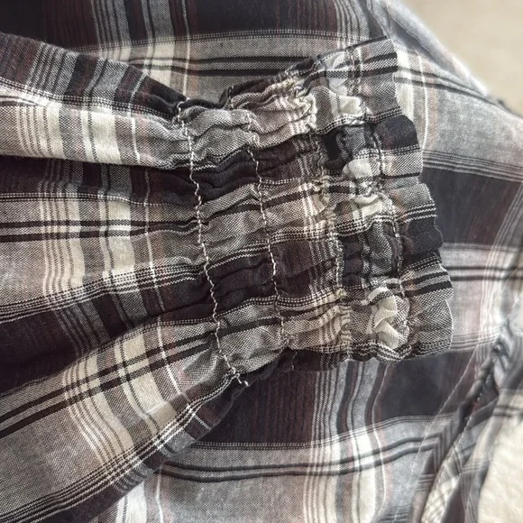 Classic plaid button down shirt meets adorable Nehru collar snd style style! - Picture 7 of 7